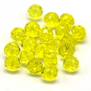 Бусины рондели 4*3мм, желтый прозрачный